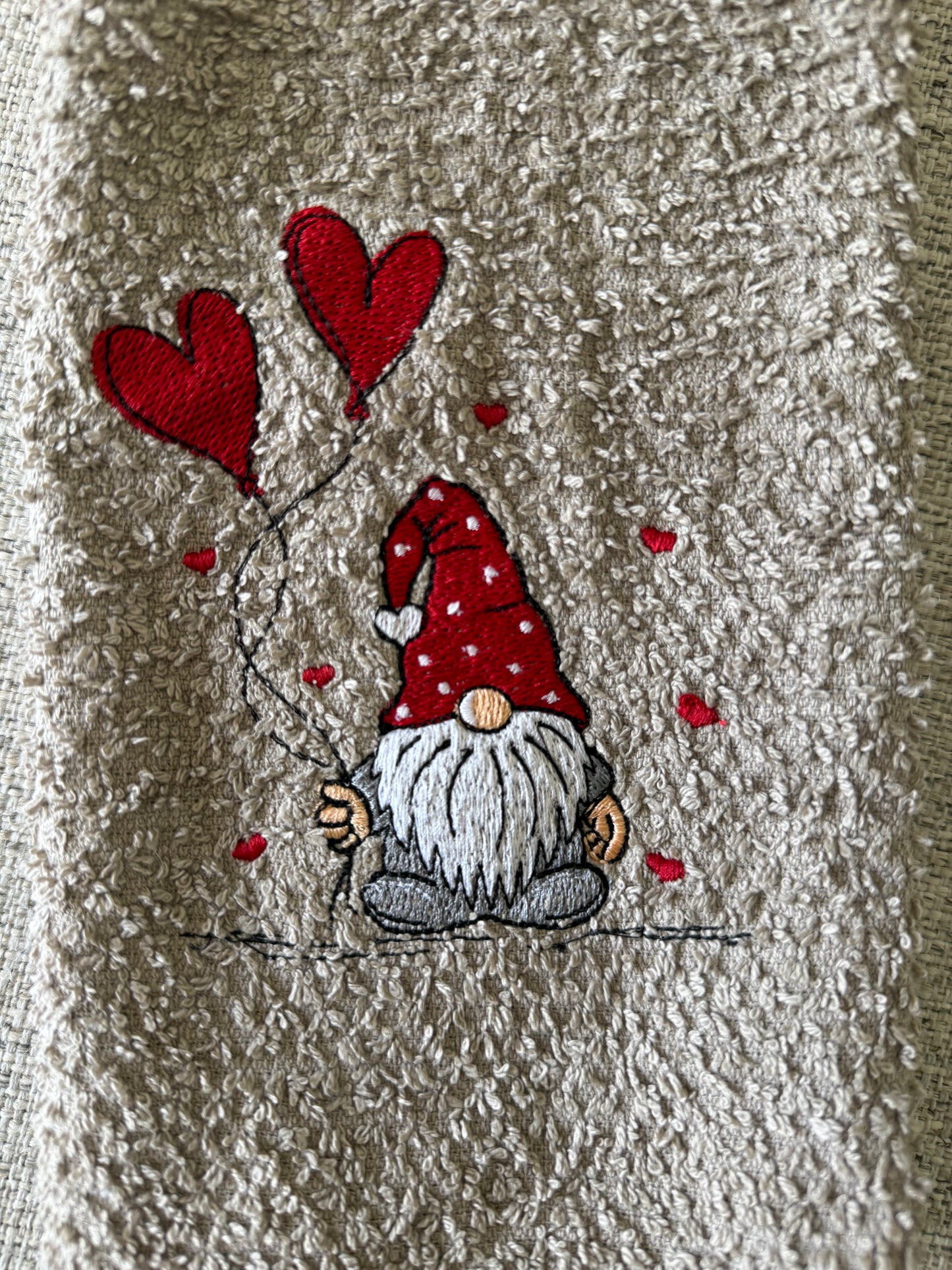 Valentine's Day Gnome Dish Towel