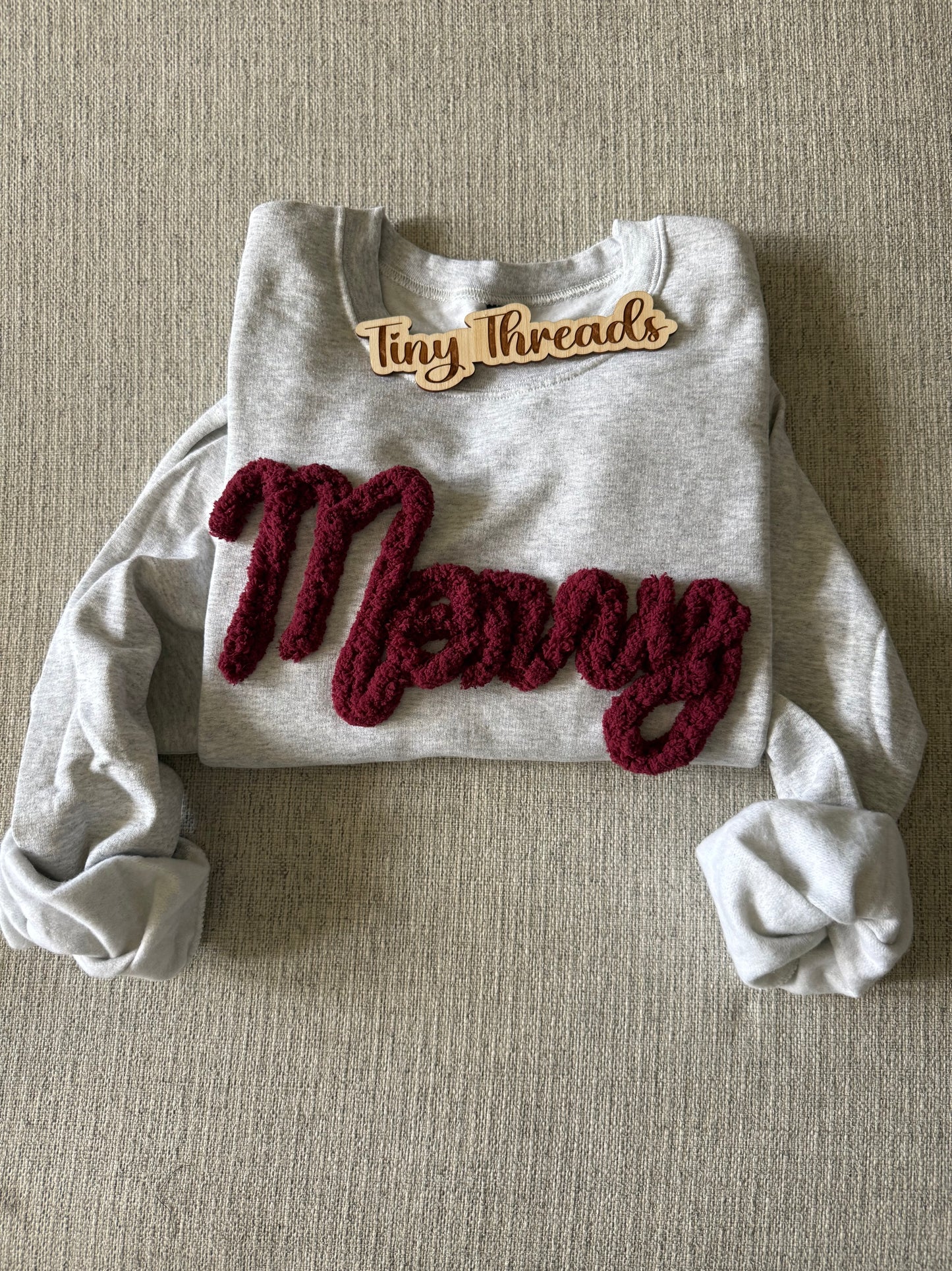 Merry Chenille Embroidered Crewneck