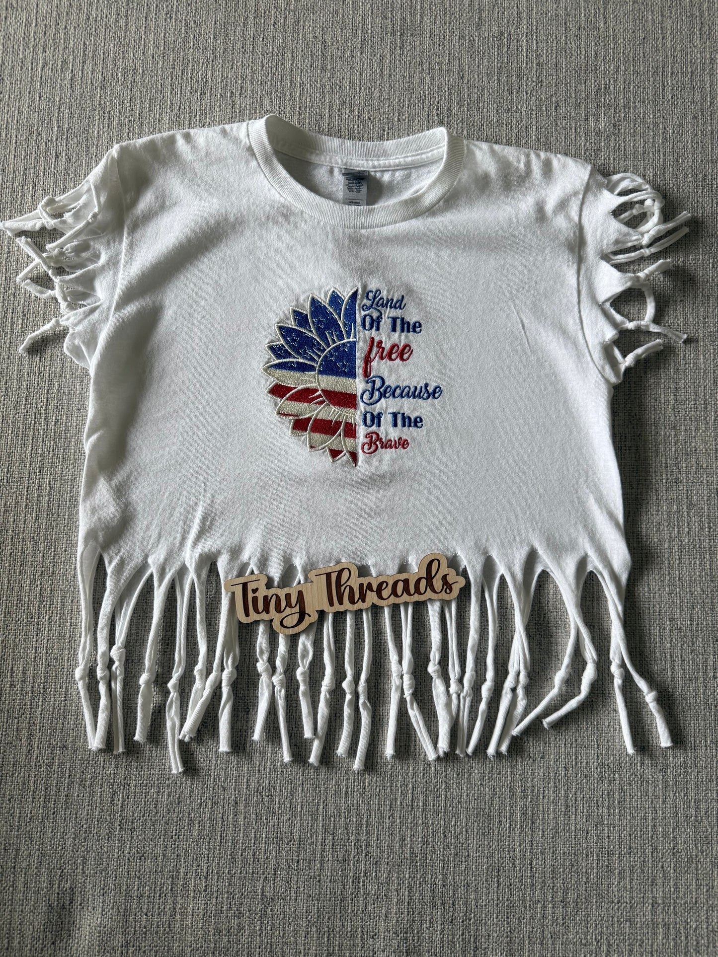 Youth - Land of the Free Because of the Brave Sunflower Custom T-shirt
