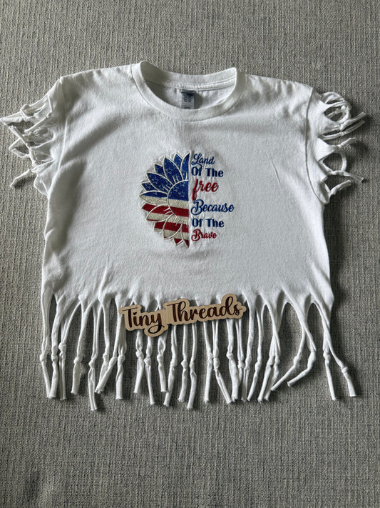 Youth - Land of the Free Because of the Brave Sunflower Custom T-shirt