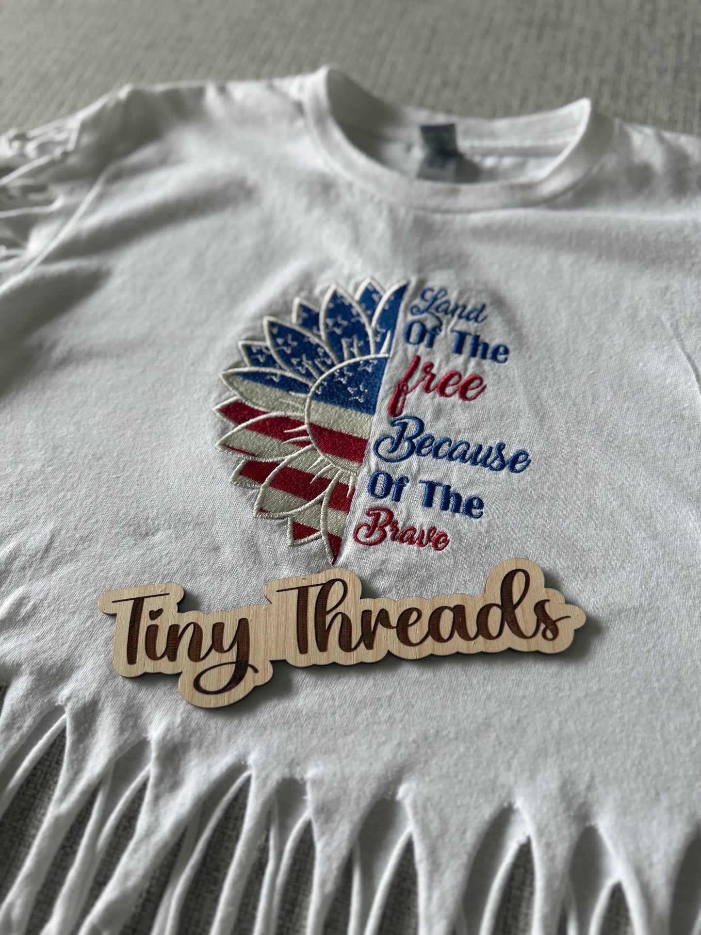 Youth - Land of the Free Because of the Brave Sunflower Custom T-shirt