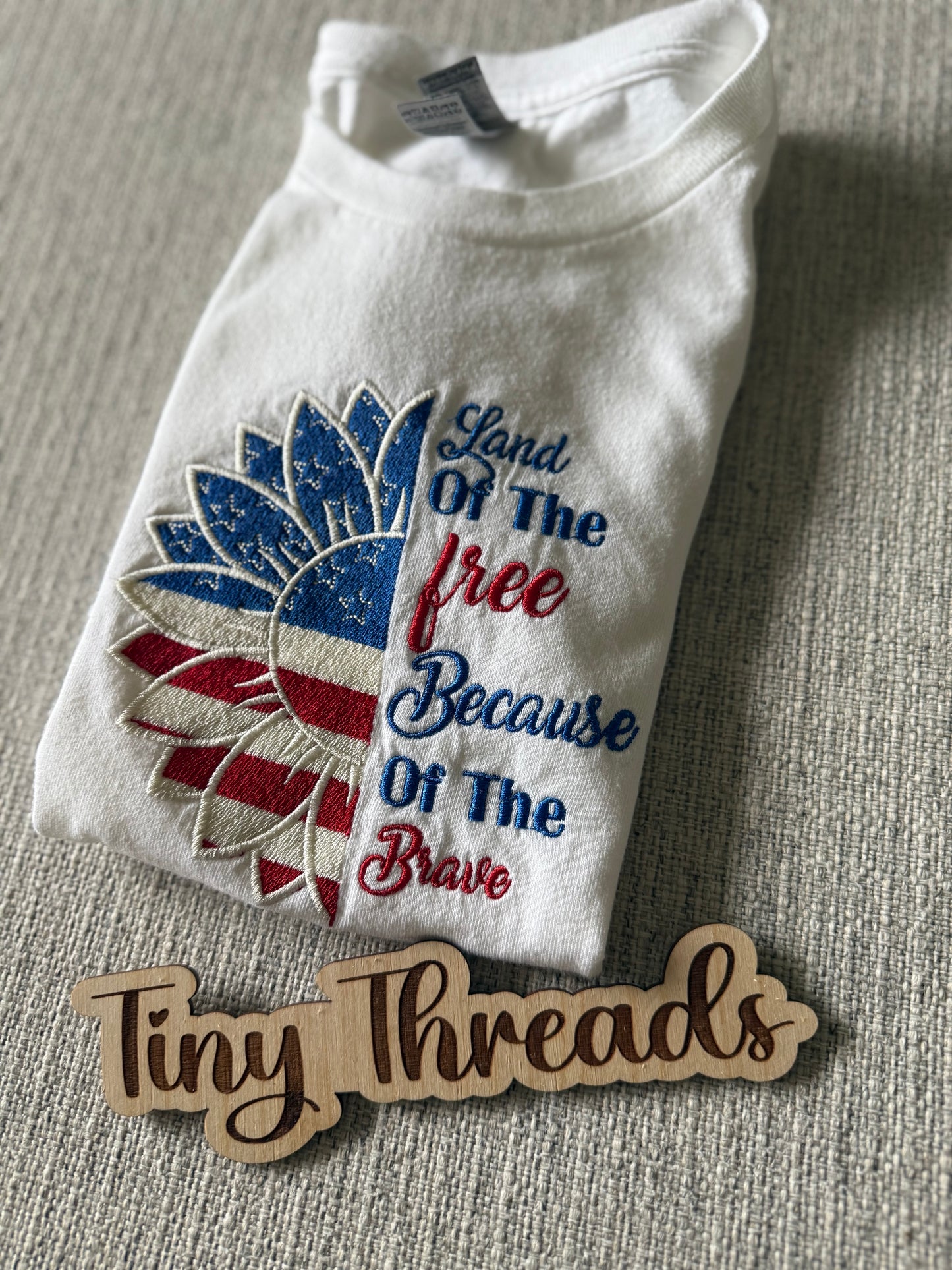 Youth - Land of the Free Because of the Brave Sunflower Custom T-shirt