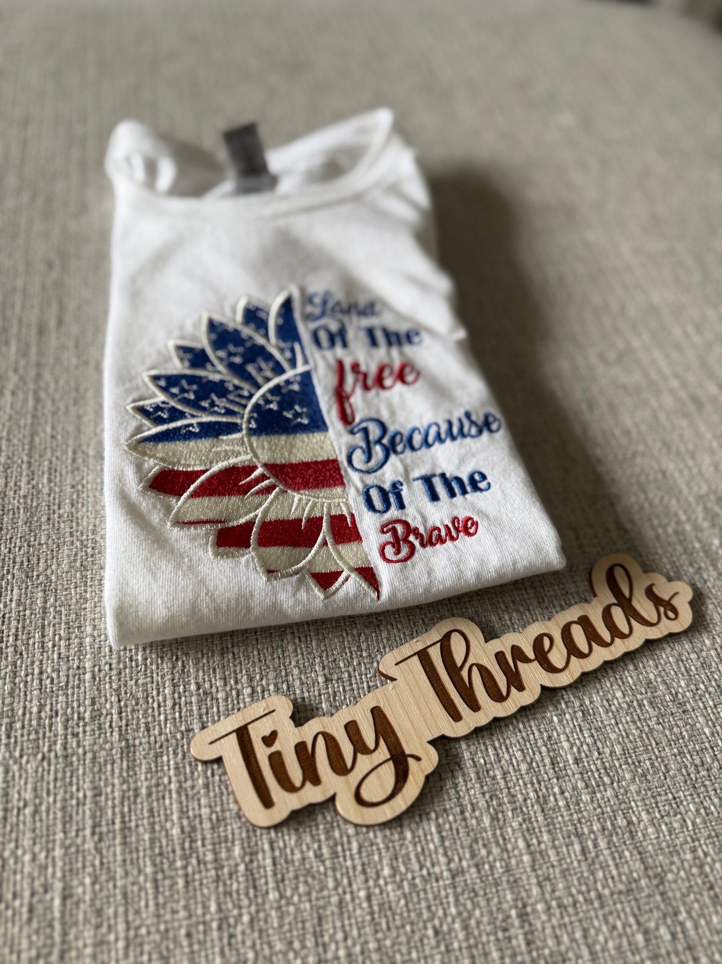 Youth - Land of the Free Because of the Brave Sunflower Custom T-shirt